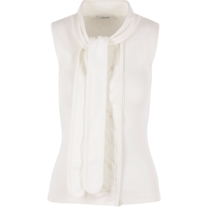 Lemaire Draped Panelled Sleeveless Top White