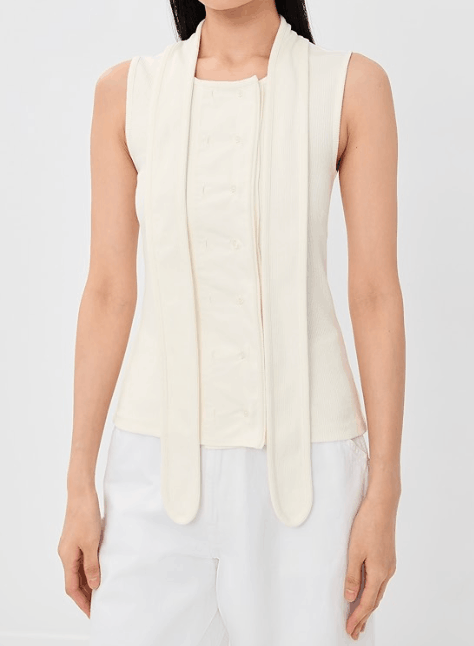 Lemaire Draped Panelled Sleeveless Top White