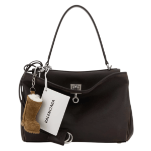 Balenciaga Rodeo S Leather Crossbody Bag With Vintage Motif