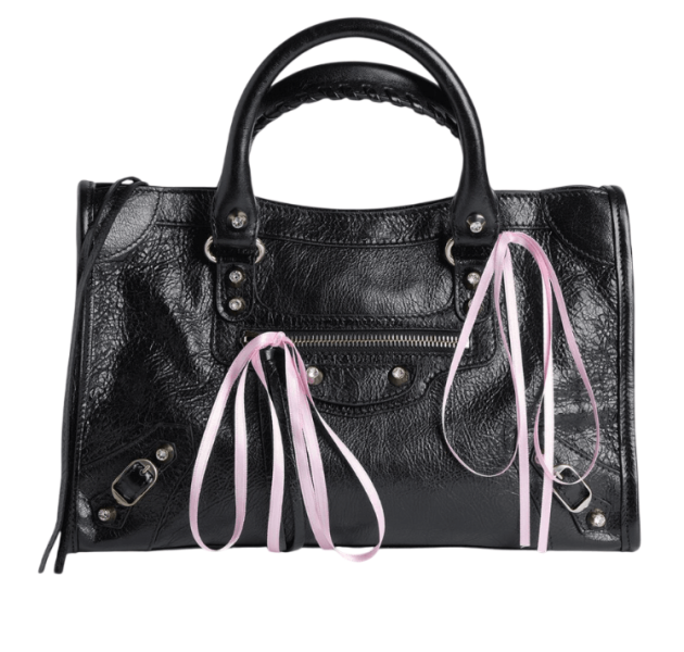 Le City Bag Small in Black/petal Pink