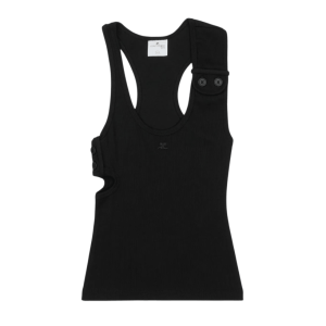 OURREGES Double Buckle 90s Rib Sleeveless T-Shirt