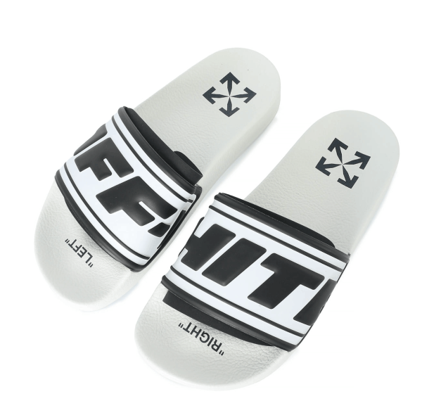 OFF-WHITE LOGO POOL SLIDER WHITE-BLACK