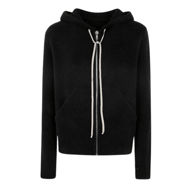 Rick Owens Zipper Hoodie Black