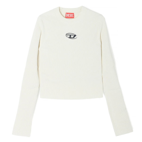 DIESEL M-VALARY L/S KNIT TOP WHITE