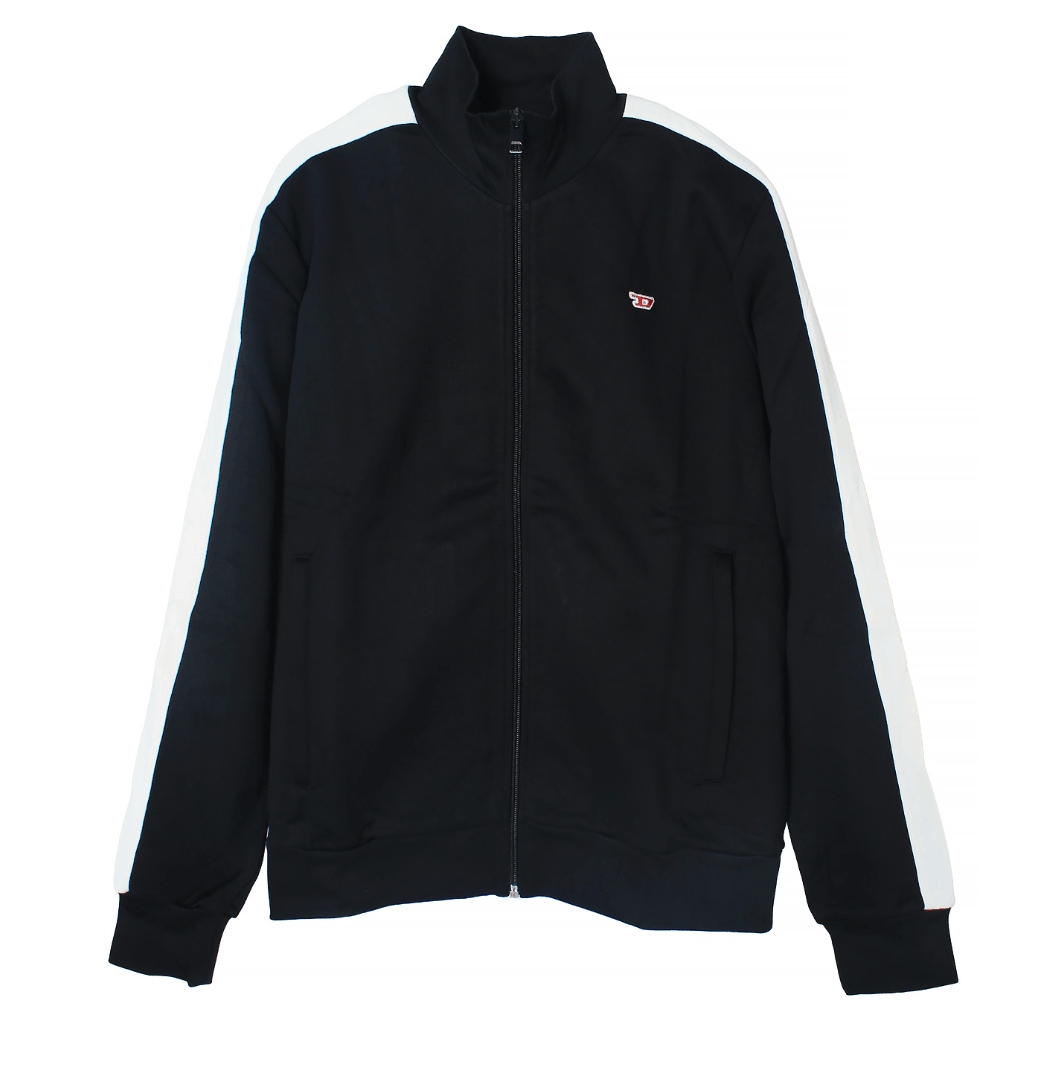 DIESEL S-LOCK ZIP-UP JERSEY BLACK