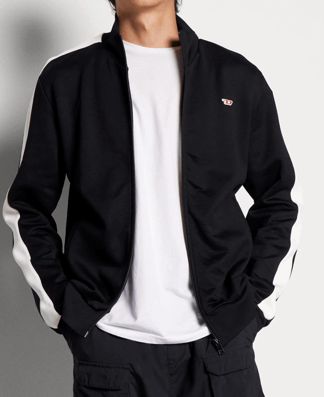 DIESEL S-LOCK ZIP-UP JERSEY BLACK