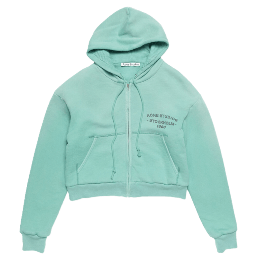 Acne Sprayed Zip Hoodie 'Mint Green'