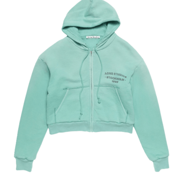 Acne Sprayed Zip Hoodie 'Mint Green'