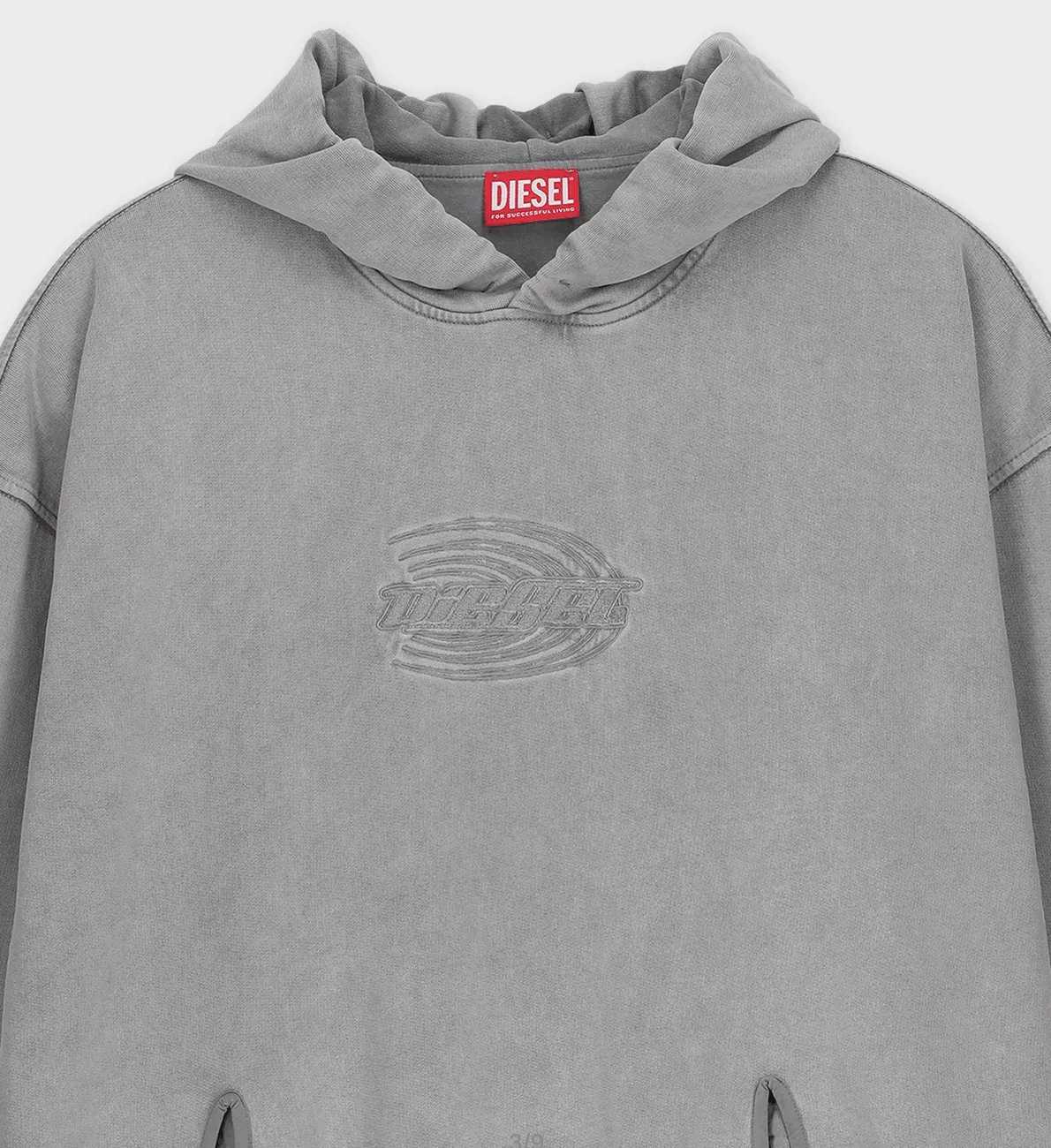 Diesel women grey hoodie with embroidered logo