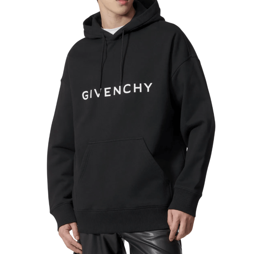 GIVENCHY Archetype Melton Slim Fit Hoodie - Black