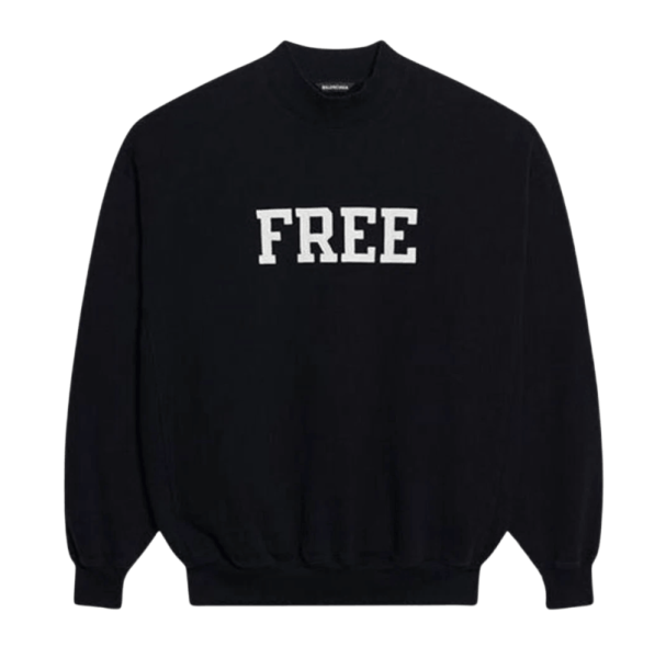 Balenciaga Free Logo Crewneck Sweatshirt Black White