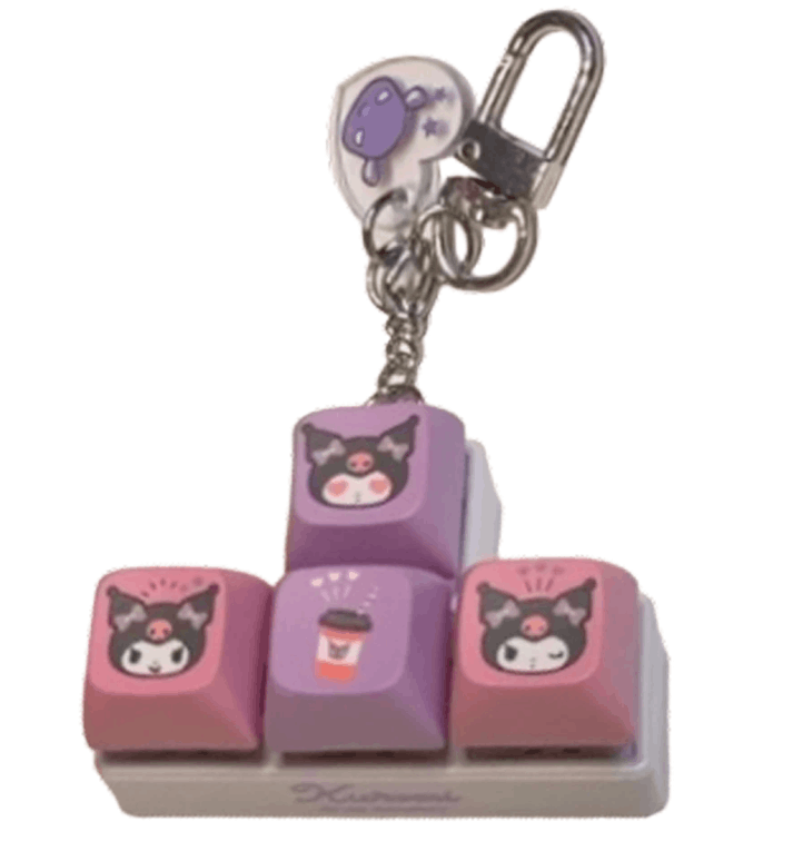 Sanrio x 7-Eleven Kuromi Arrow Keys Keycap Keyring / Sanrio x 7-Eleven Pochacco Arrow Keys Keycap Keyring