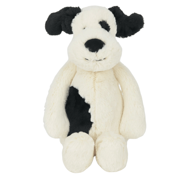 Jellycat Bashful Puppy Medium Black Cream