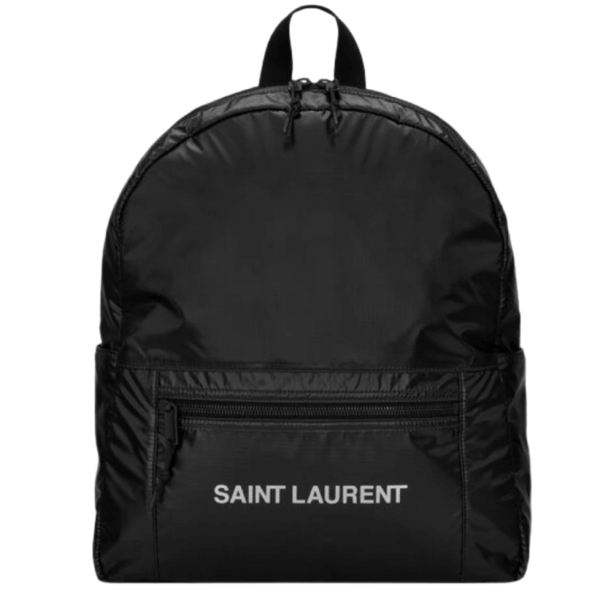 Saint Laurent Nuxx Backpack In Nylon Silver Black
