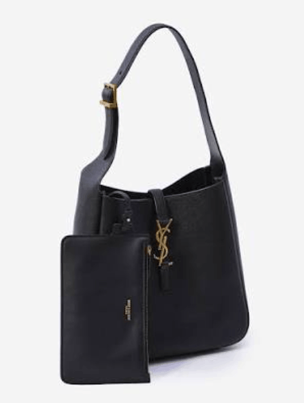 LE 5 À 7 supple small IN GRAINED LEATHER in Black