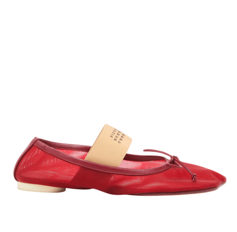 MM6 Maison Margiela Mesh Ballet Shoe Red