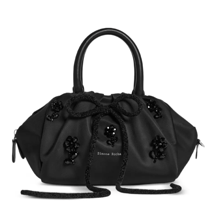 Simone Rocha floral-appliqué Tote Bag Black 