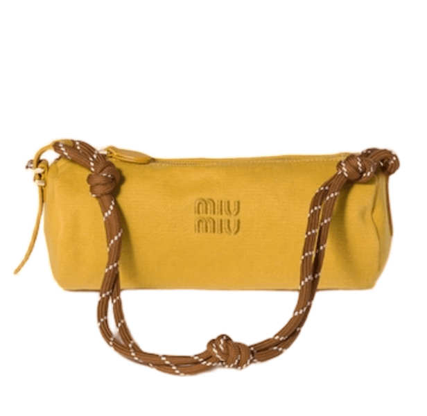 Miu Miu Gabardine  Pouch Topaz Brandy