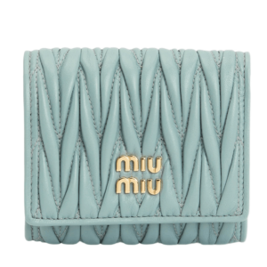Miu Miu Matelasse Nappa Leather Wallet Powder Blue