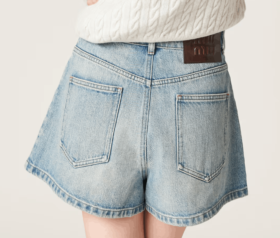 (W) Miu Miu Denim Shorts Light Blue
