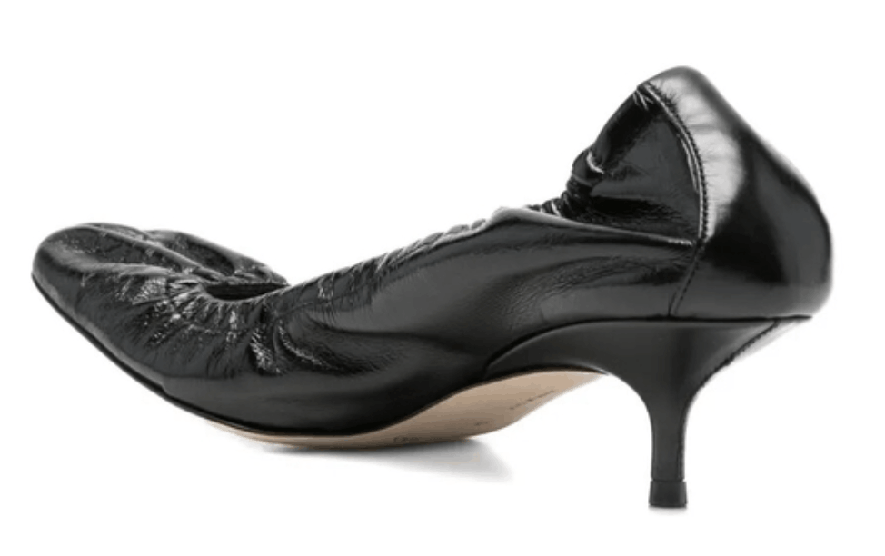 Phoebe Philo Pucker Leather Pumps - Black