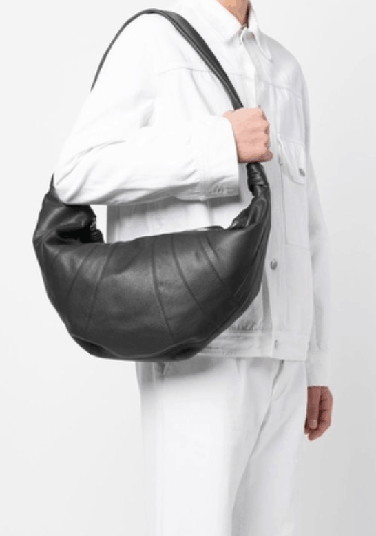 LARGE CROISSANT BAG IN LEATHER - Dark Chocolate - Soft Grained Leather