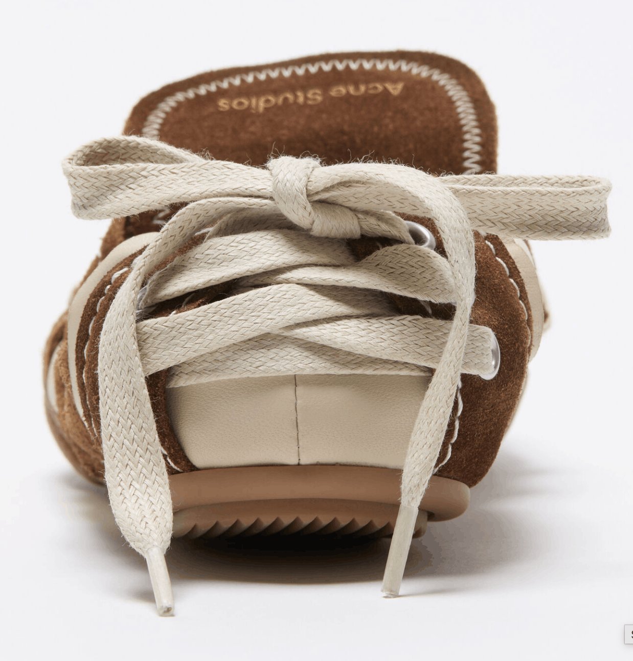 Suede lace-up shoes - Off white/brown