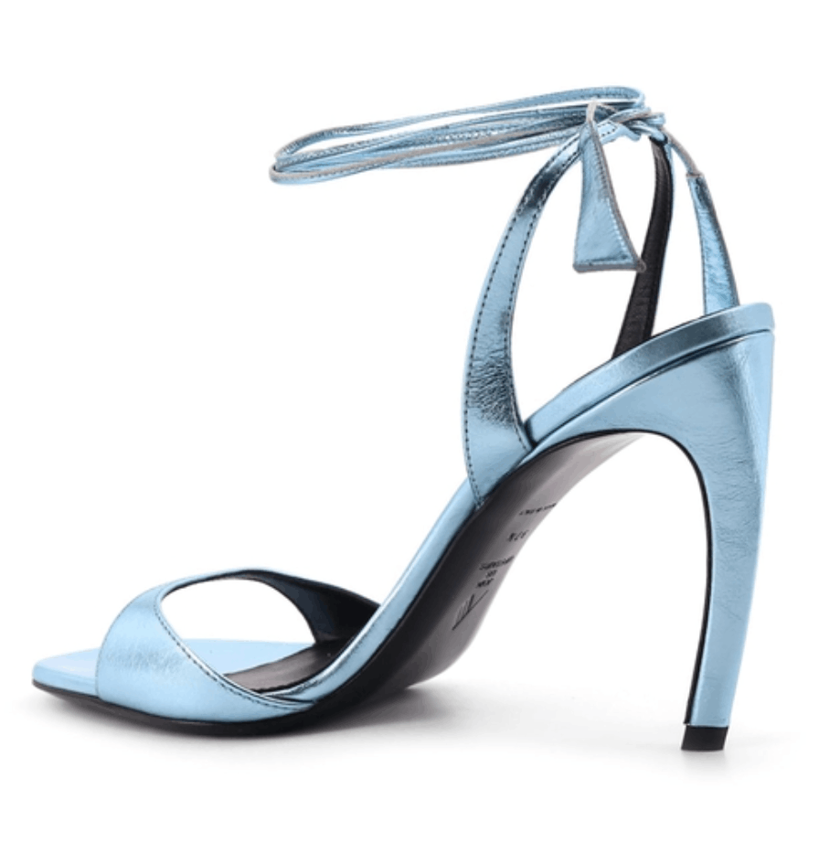 The Attico Ora laminated square toe sandals