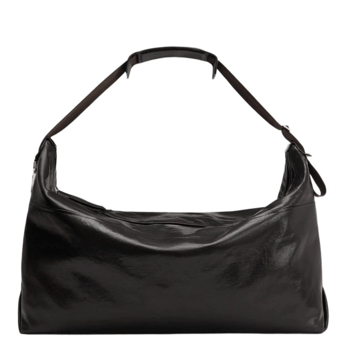 Lemaire Berlingot 72H Weekend Bag Paper Lux Leather Dark Chocolate