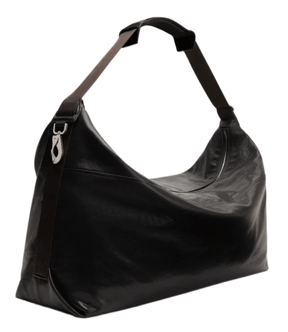 Lemaire Berlingot 72H Weekend Bag Paper Lux Leather Dark Chocolate