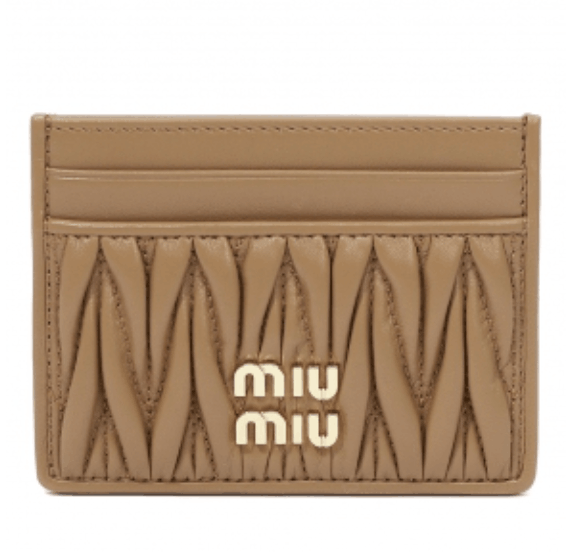 Caramel Matelassé Nappa Leather Card Holder