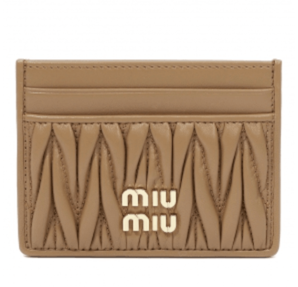 Caramel Matelassé Nappa Leather Card Holder