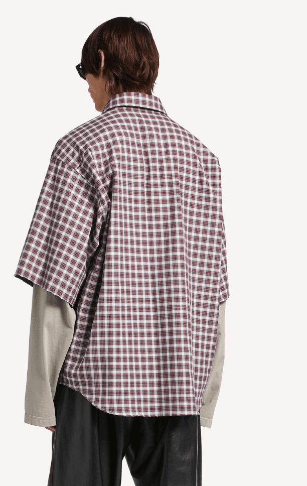 Men's Wrong Sleeve Shirt in Red/navy
