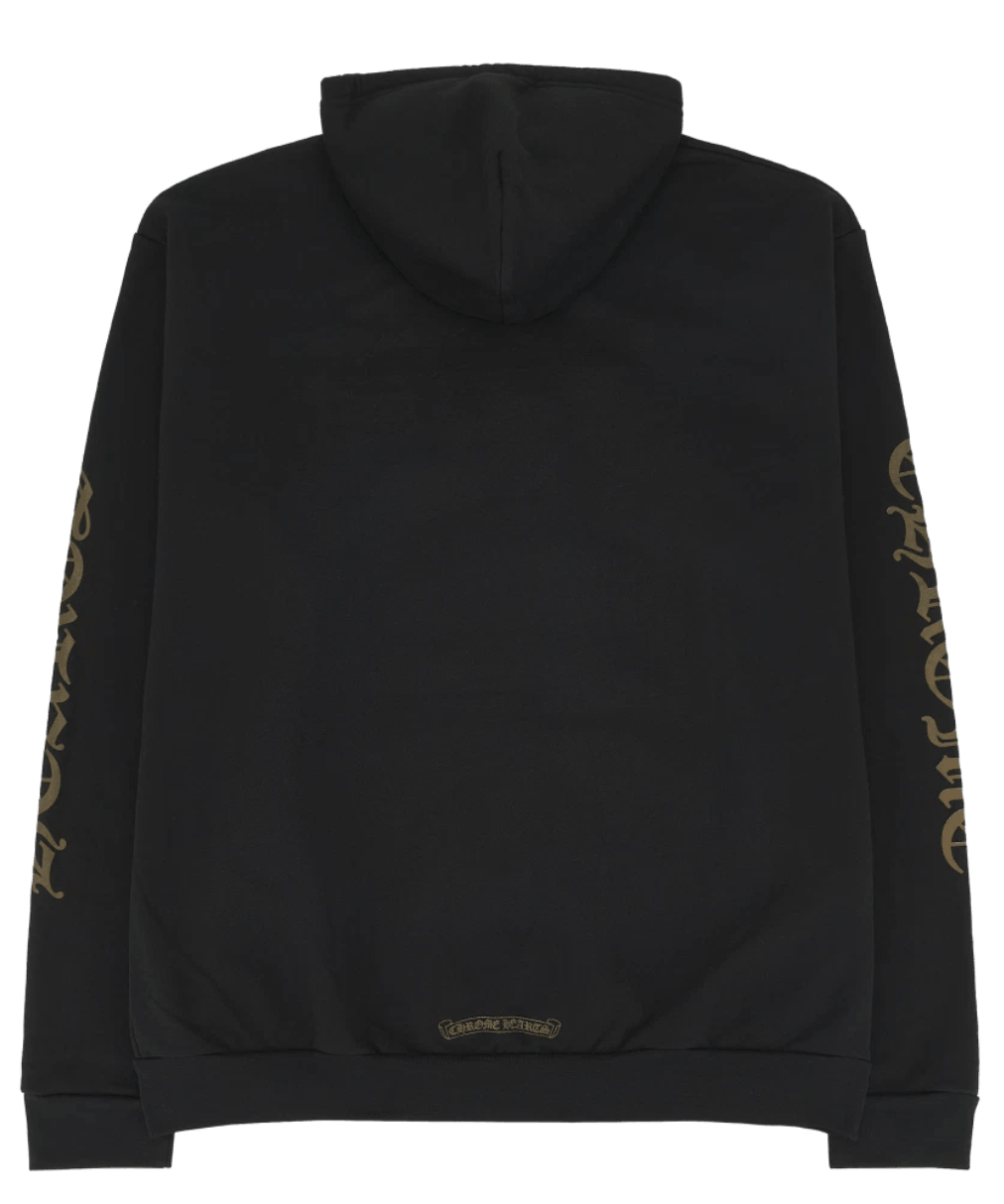 Chrome Hearts Vertical Logo Fleece Zip-Up Hoodie Black Army Green