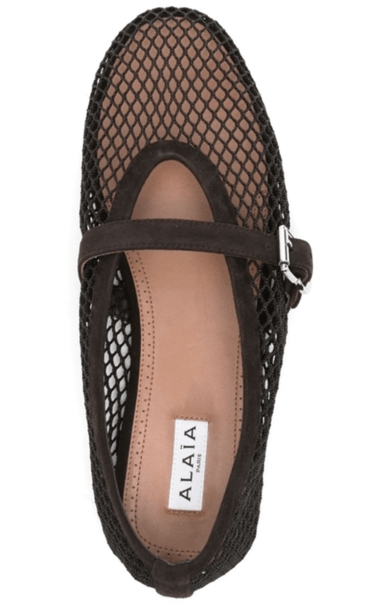 Alaïa BALLET FLATS IN FISHNET - AA3A029TK061-733 
