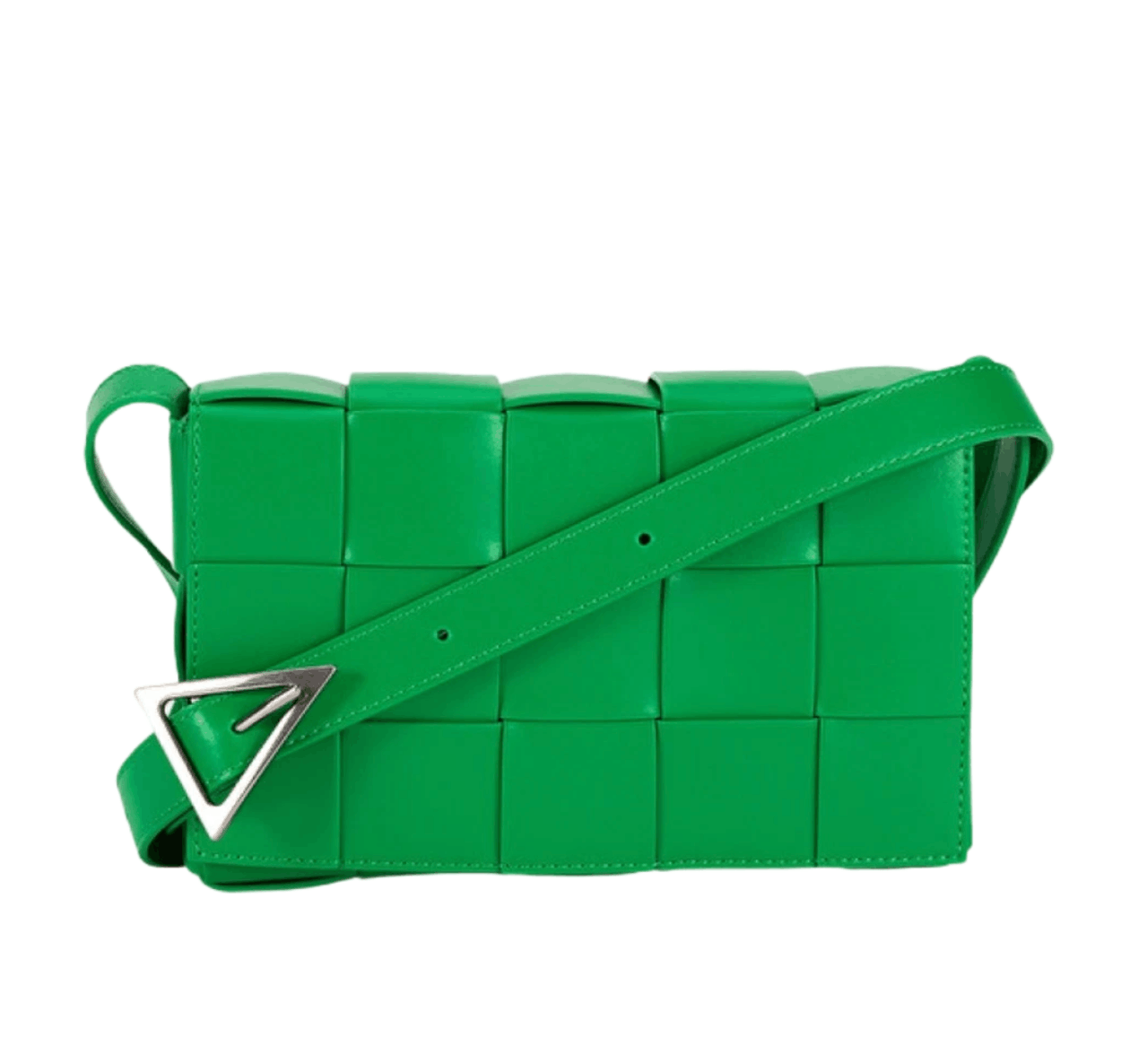 Bottega Veneta Urban Leather Crossbody Cassette Parakeet Silver