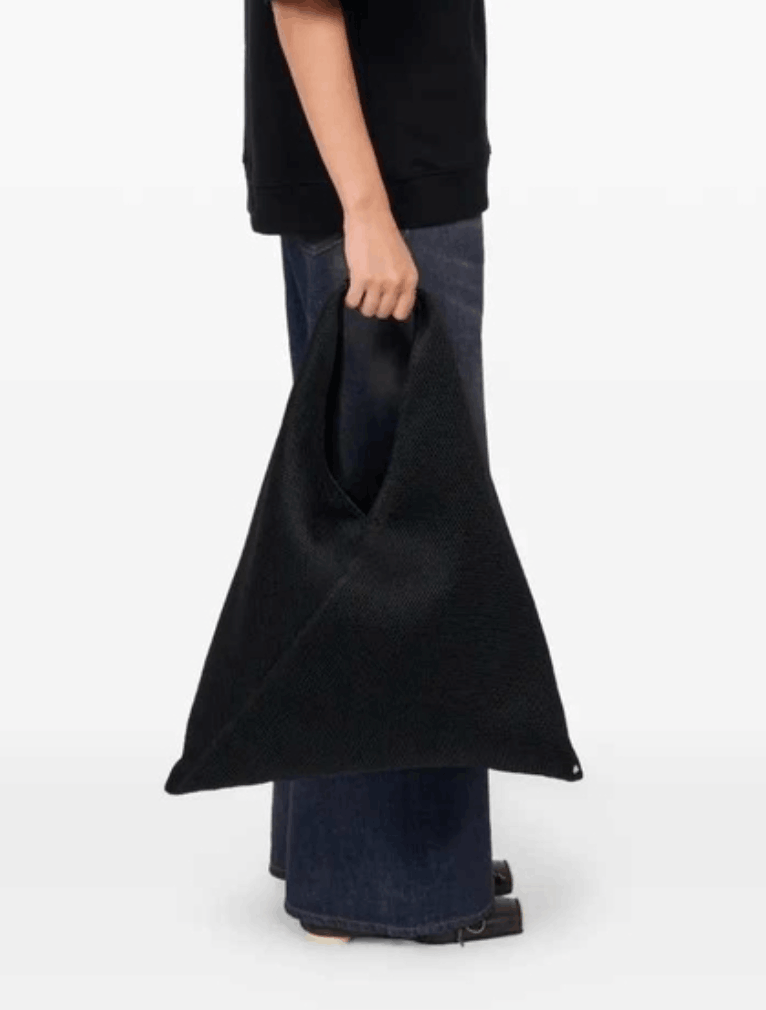 Japanese Bag Medium Polyester Tote - Black
