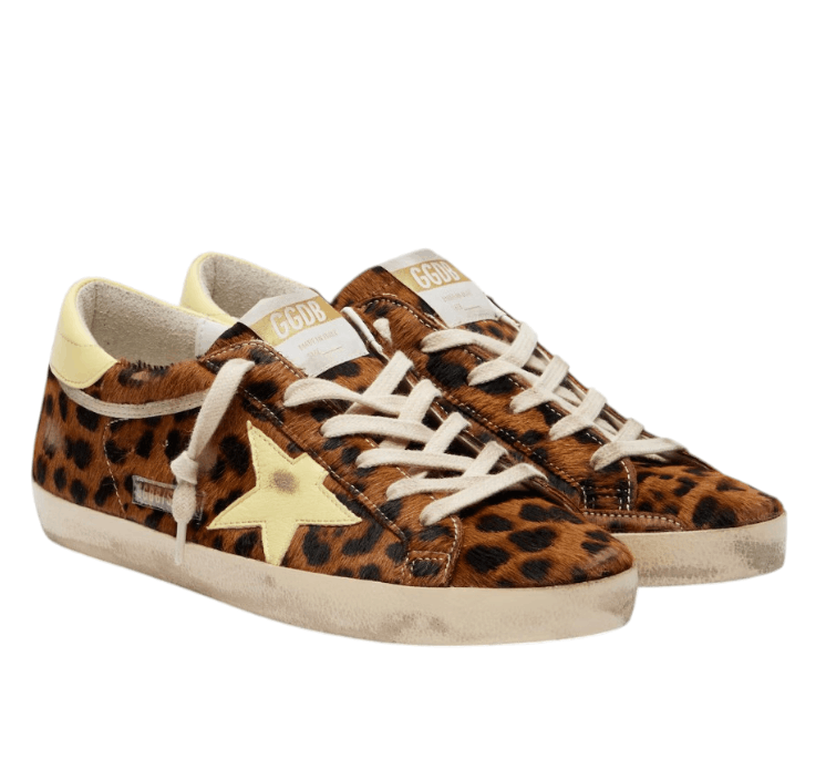 Super-Star leopard-print calf hair sneakers in brown