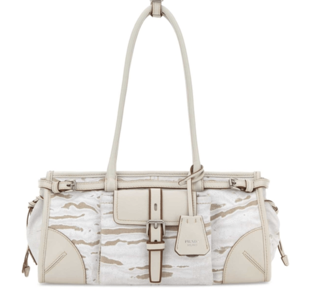 Prada Printed Canvas Medium Bonnie Shoulder Bag 
