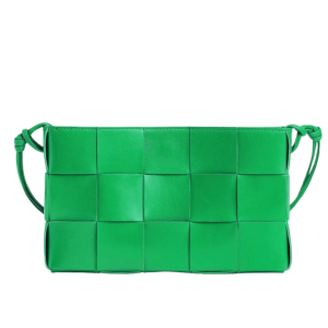 Bottega Veneta Leather Cassette Pouch on Strap Parakeet
