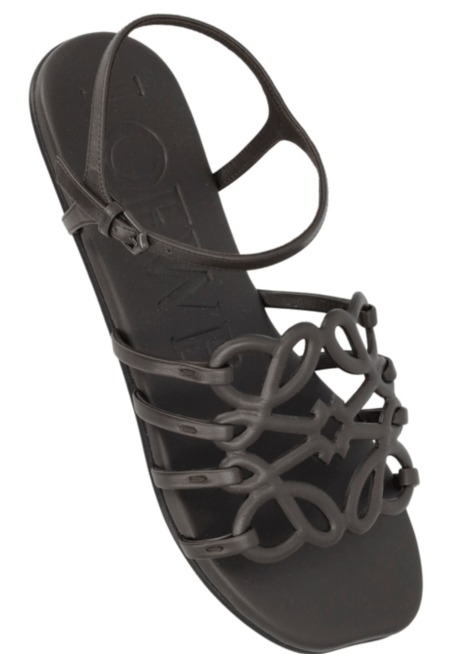 Petal Anagram sandal in calfskin Brown
