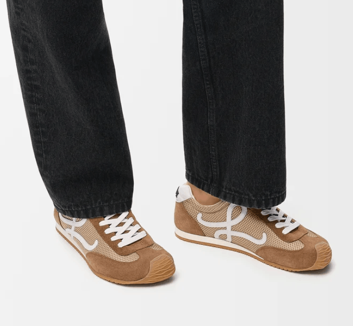 Ballet Runner 2.0 in suede and mesh Beige/White/Brown
