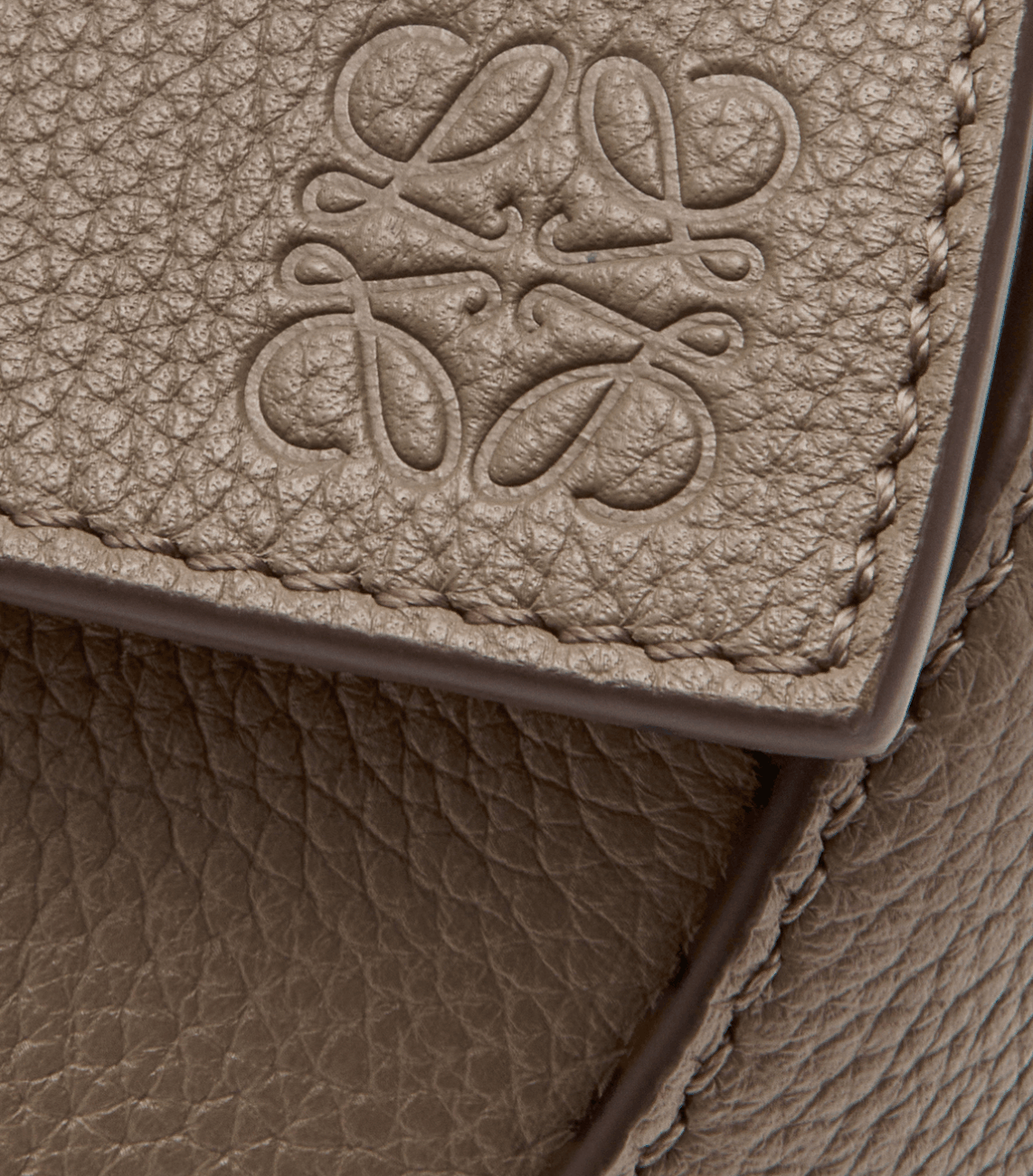 Mini Puzzle Edge bag in soft grained calfskin - Taupe