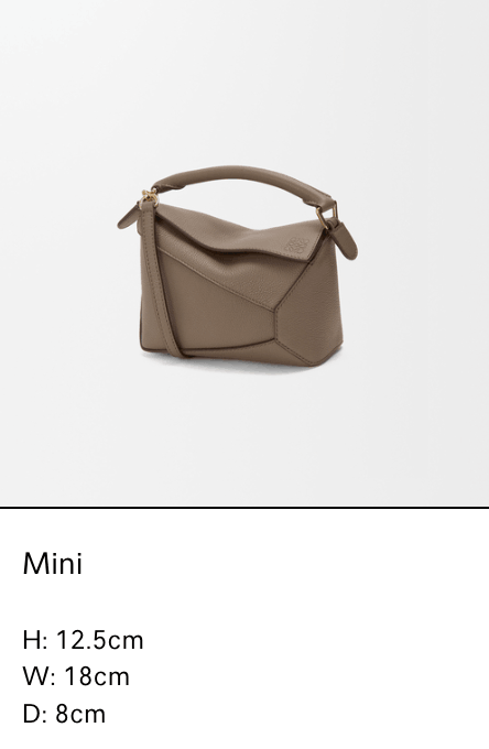 Mini Puzzle Edge bag in soft grained calfskin - Taupe