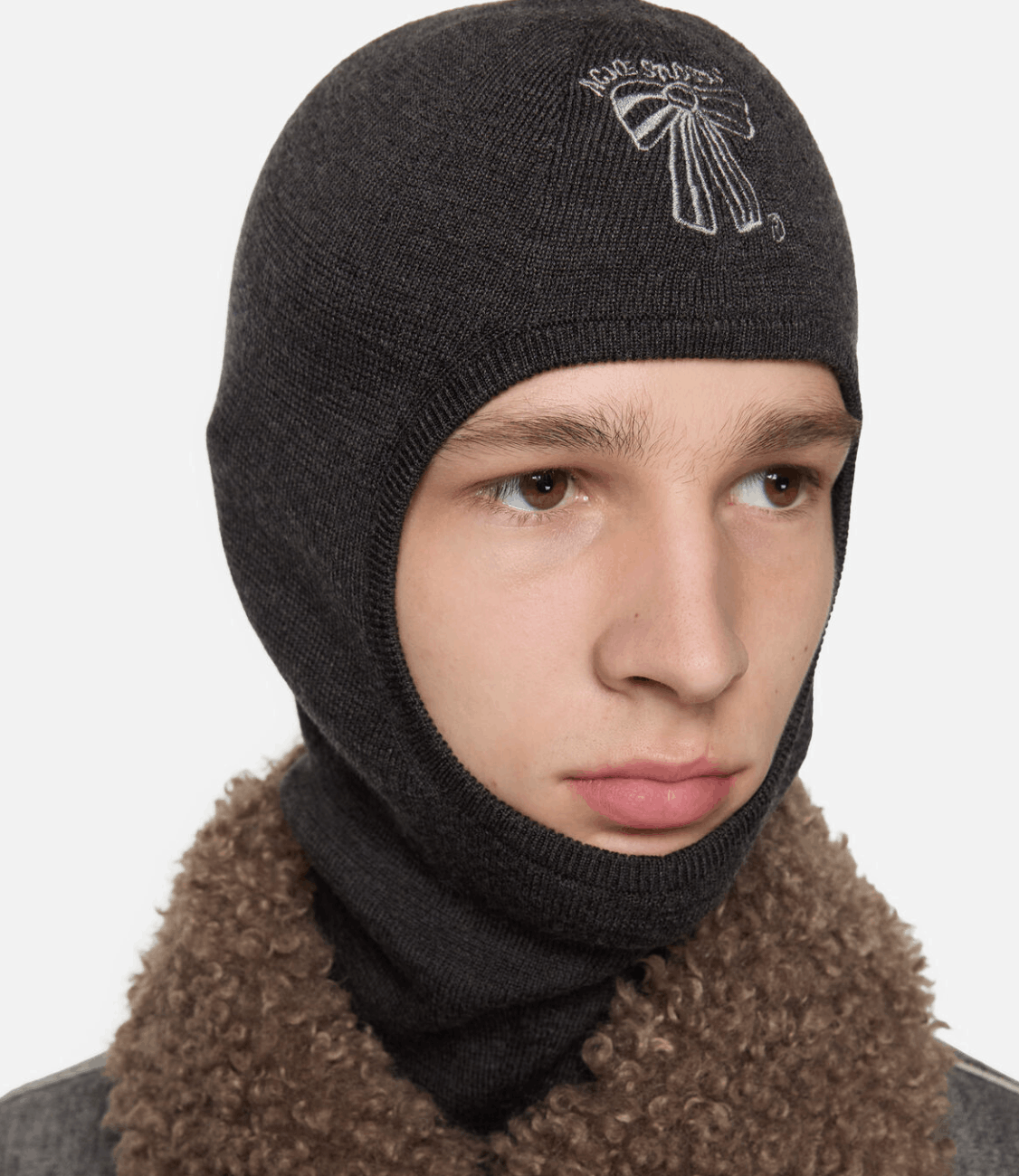 Wool logo balaclava - Anthracite grey