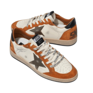 Golden Goose Ball Star sneakers in white/beige/brown/olive