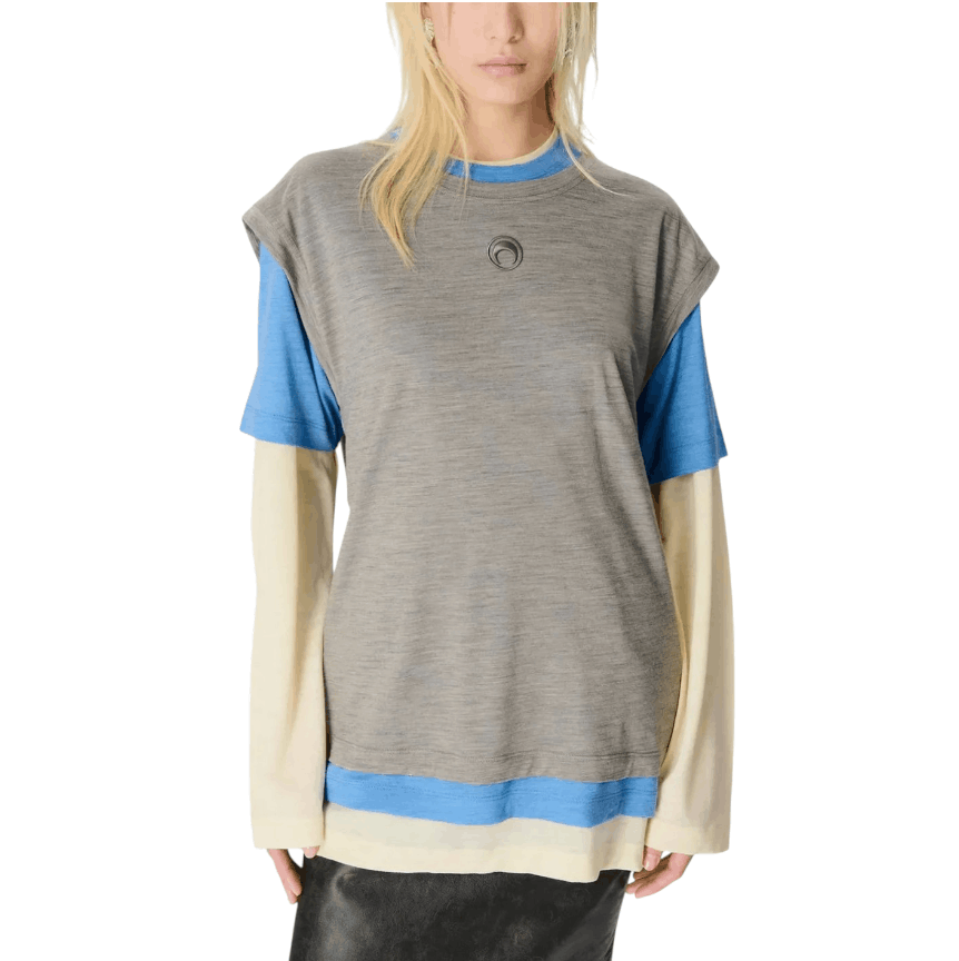 MERINO JERSEY THREE T-SHIRTS SET YBG1 YELLOW/BLUE/GREY