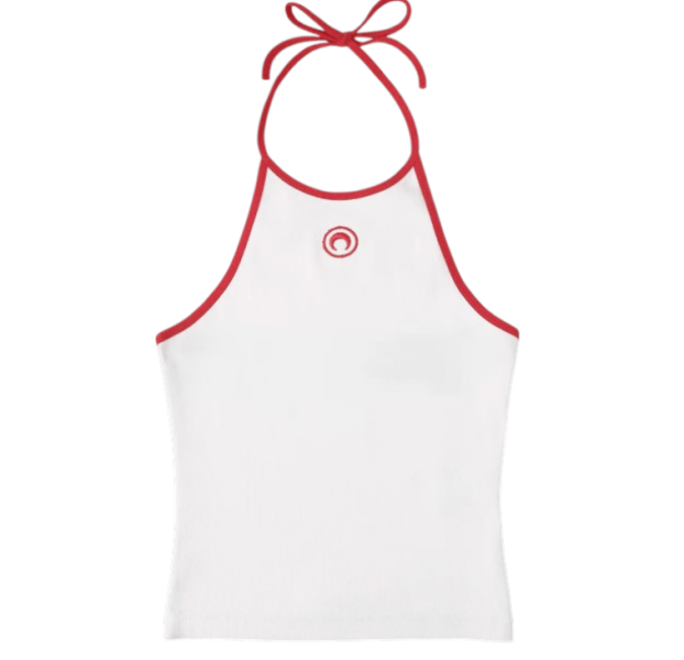 MOON LOGO BICOLOR JERSEY TANK TOP WH17 WHITE/RED