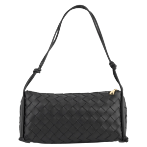 Bottega Veneta Intrecciato Shoulder Bag Black