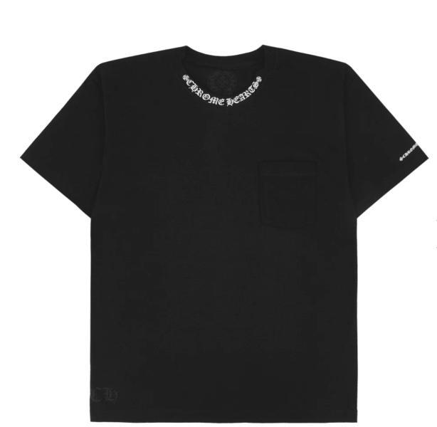 Chrome Hearts Neck Script Logo Short Sleeve T-Shirt Black White